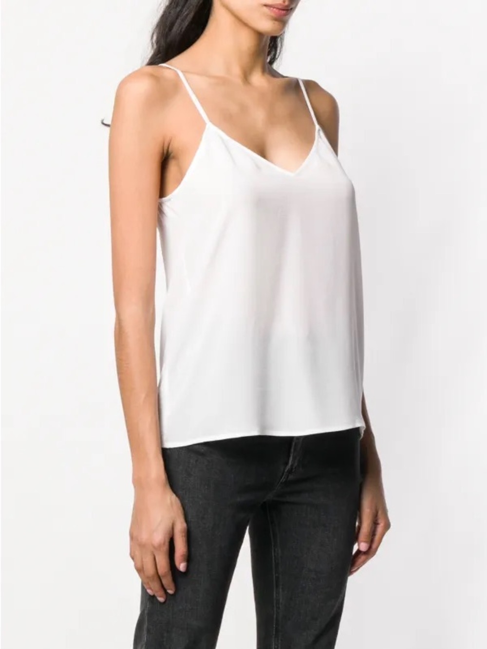 Equipment White Layla Silk Spaghetti Strap Camisole